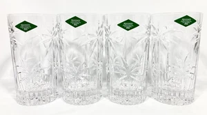 NEW Godinger Shannon Crystal 4 South Beach PALM TREE Highball Glass Tumbler 5.5" - Picture 1 of 14