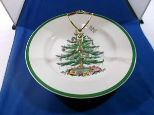 SPODE CHRISTMAS TREE HOSTESS / TIDBIT TRAY SERVING PLATE 1 TIER S 3324 P - Picture 1 of 7
