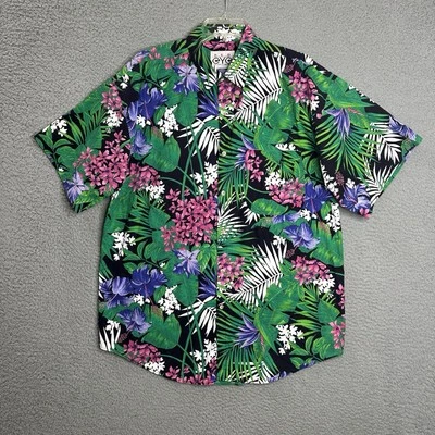 Marc Daniels красный глаз гавайская рубашка мужской XLT многоцветный цветочный кнопка вверх повседневный - Изображение 1 из 4