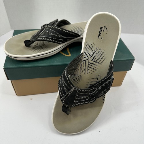 Sandali donna Clarks taglia 7 5 Brinkley Jazz infradito neri comodi casual