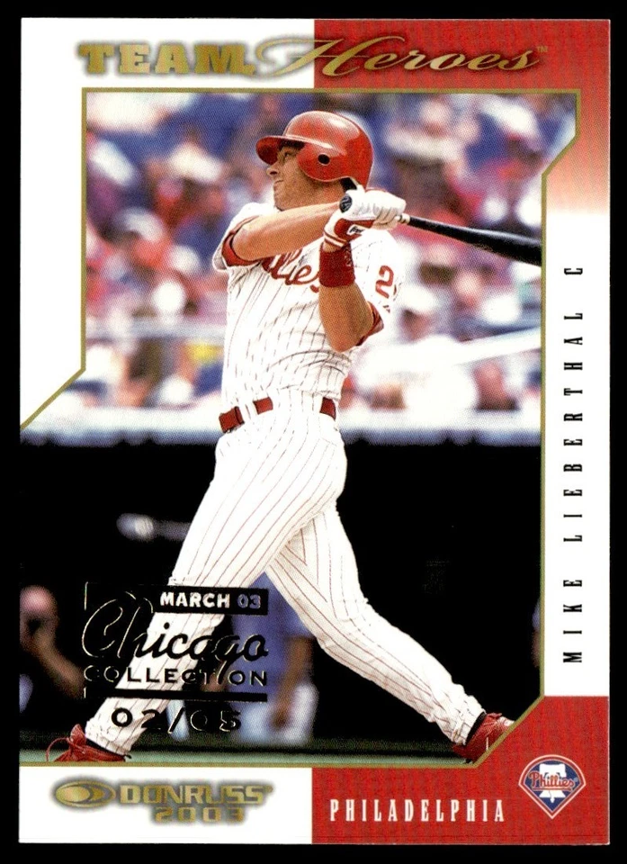 2003 Donruss Team Heroes Chicago Collection Mike Lieberthal 2/5 #385 - Image 1 of 2