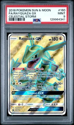 2018 Pokemon Sun & Moon Celestial Storm Rayquaza #160/168 - PSA 9 - Image 1 of 2