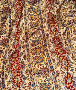 Tissu ancien coton / soie Perse, Iran , indienne 89 cm x 310 cm C815 - Imagen 1 de 12