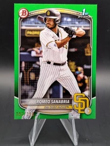2025 Bowman #BP-3 Romeo Sanabria Green Paper /99 San Diego Padres - Picture 1 of 2
