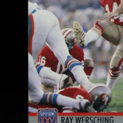 1990 Ray Wersching / Joe Montana (Background) San Francisco 49ers  Pro Set #124 - Image 1 of 3