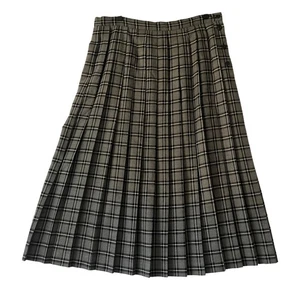 Liz Baker karierter Plissee Midi Rock Gothic Dark Academia Damen 16P Petite Gray - Bild 1 von 6