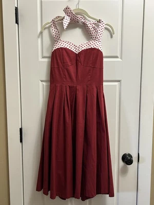 NUEVO Vestido Lindy Bop Para Mujer Rojo Blanco Lunares Años 50 Retro Pin Up Rockabilly 12 Foto 1 de 4