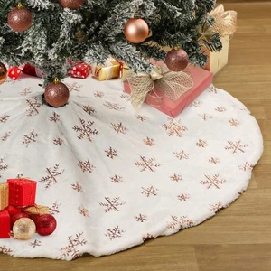 Falda Árbol Blanco Imitación Piel Oro Rosa Lentejuelas Árbol Falda Pequeño Árbol de Navidad Sk... - Imagen 1 de 7