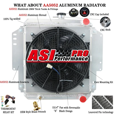 2 Row Radiator+ Shroud Fan For 1981-96 Suzuki Sierra Jimny Hardtop SJ410 SJ413 Foto 1 de 4