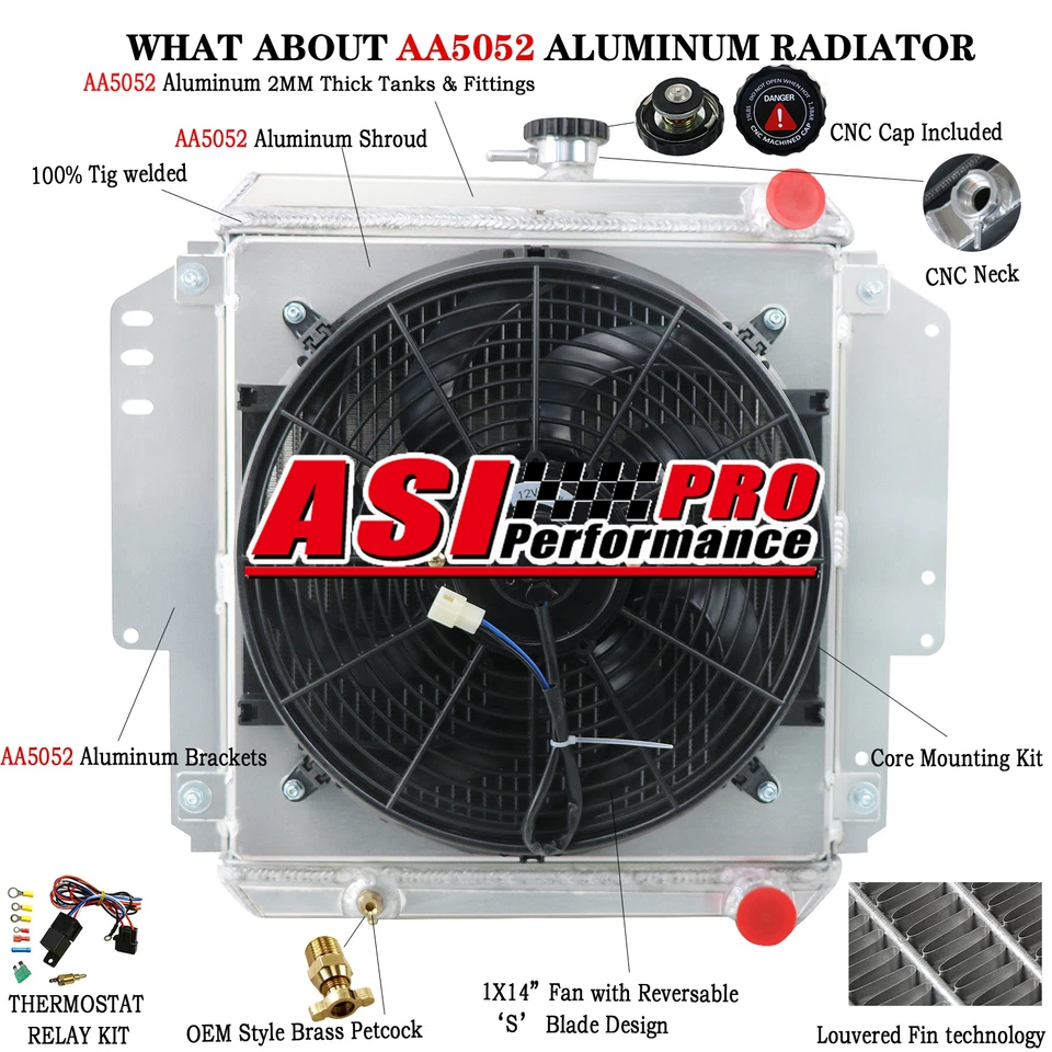 2 Row Radiator+ Shroud Fan For 81-96,94 Suzuki Sierra Jimny Hardtop SJ410 SJ413 Foto 1 de 4