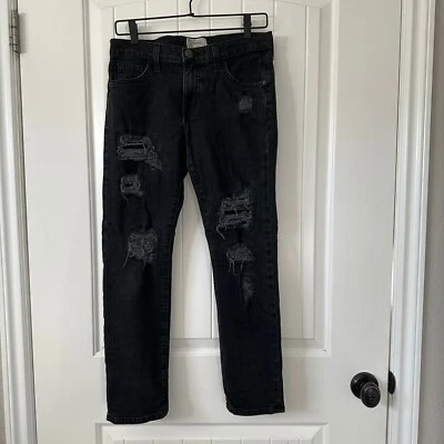 Current/Elliott Boyfriend The Fling Repair Distressed Black Jeans Size 25 - Image 1 of 4