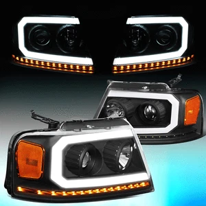 FOR 2004-2008 FORD F150 MARK LT LED DRL SEQUENTIAL SIGNAL PROJECTOR HEADLIGHTS - Picture 1 of 12