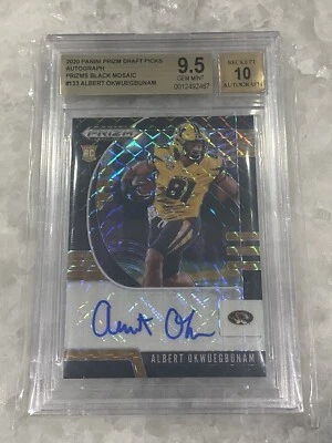 Albert Okwuegbunam Prizm Draft Black Mosaic #133 -AUTO-1/1 - BGS  9.5 - Gem Mint - Image 1 of 2