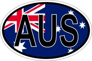 Sticker oval flag vinyl country code AUS australia - Picture 1 of 1