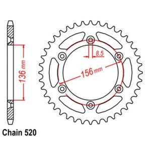SuperSprox Rear Sprocket 51T for Husqvarna CR150 2011-2012 >520 - Picture 1 of 1