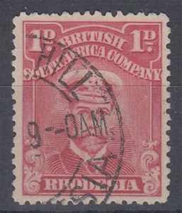 RHODESIA 1913 ADMIRAL 1d. ANILINE RED WHITE PAPER USED (ID:877/D61823) - Picture 1 of 1