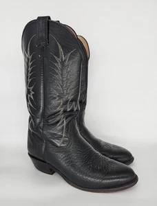 Vintage 1994 Nocona Men’s Cowboy Boots Black Soft Leather 8.5 D Western USA 6501 - Picture 1 of 10