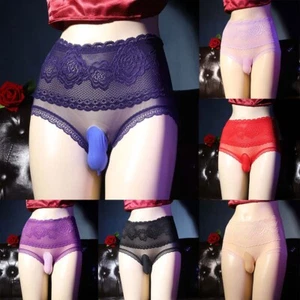 Men Sissy Pouch Lace Panties G-String Underwear Thongs Sexy Briefs Knickers US N - Picture 1 of 25