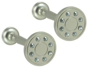 2x Raffhalter für Gardinen "Crystal" Satin Matt Metall Raffbügel Drapierhaken - Bild 1 von 1