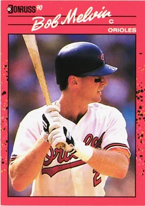 1990 - Donruss -- BOB MELVIN -- Card # 451 -- Baltimore Orioles - Picture 1 of 2