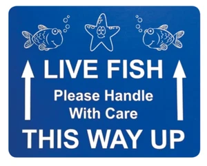 LIVE FISH 80 x 100mm (3 x 4 inch) Professionally Printed Sticky Labels Stickers - Picture 1 of 3