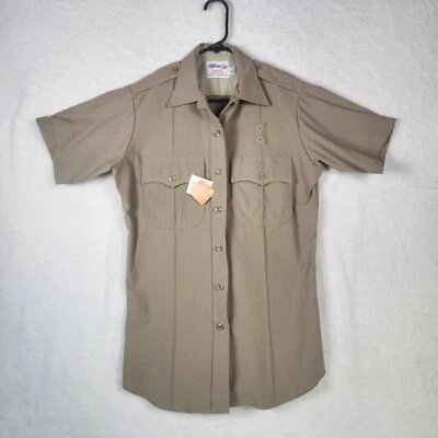 NUEVA Camisa Elbeco DutyMax Nano Seca Mujer 40 Bronceada Abotonada Poliéster/Rayón Hecha en EE. UU. Foto 1 de 4