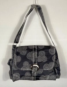 Kalencom Diaper Bag Navy Blue Dot Circles Bottle Bag & Zipper Bag 16x6x12 NWOT - Picture 1 of 4