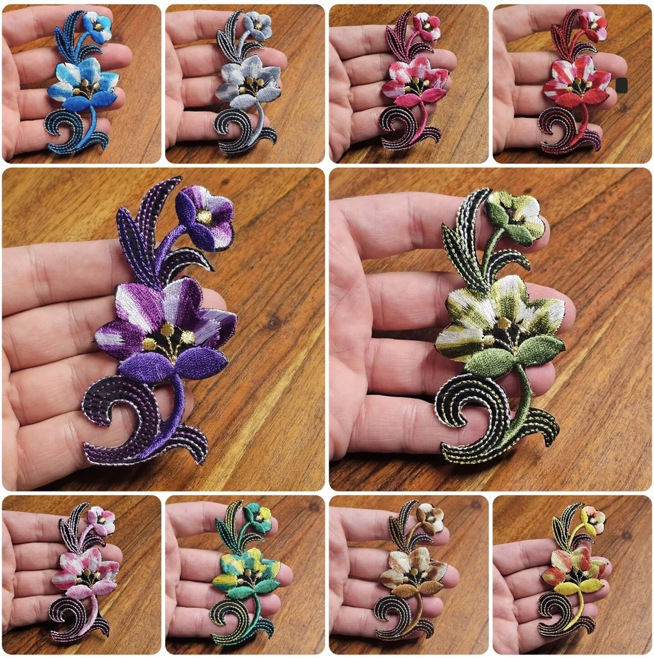 Flicken zum Aufbügeln Bügelflicken Aufbügler Blume Patches Stoff Aufbügelflicken - Bild 1 von 1