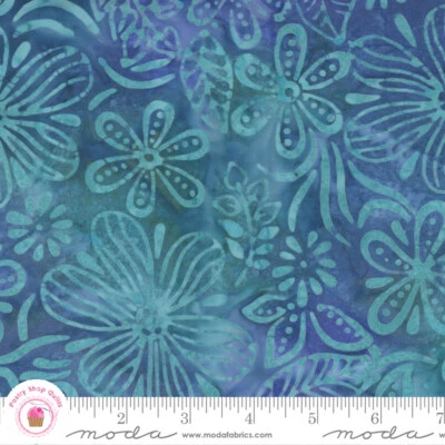 BOSSA NOVA 4361 32 Ocean Blue Purple Green MODA BATIKS Quilt Fabric - Image 1 of 4