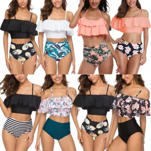 Women Swimsuit Push Up Padded Bikini Set High Waisted Bathing Suit Swimwear .. - Picture 1 of 15