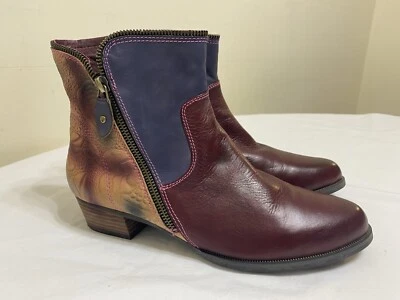 L'Artiste By Spring Step Erminia Brown Leather Zippered Booties Women’s 9.5 (40) - Image 1 of 4
