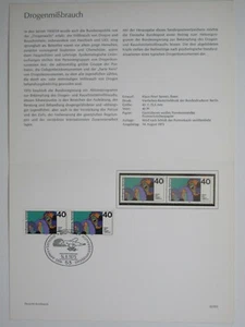 Bund Ministerkarte Typ IV 1975 Din A 5 Mi.Nr. 864 Drogenmissbrauch - Picture 1 of 1