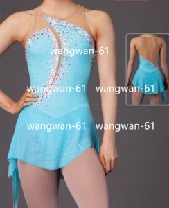 092 Girls Ice Skating Figure Skating Dance Costume Dress Custom Spandex Dress - Picture 1 of 10