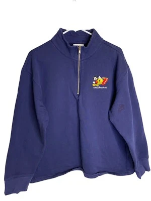 Walt Disney World Mickey '07 1/2 Zip Blue Pullover Mens XL Used Condition - Image 1 of 4