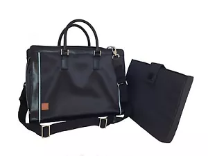 Laptoptasche mit Lederbesatz Cosmo Compu-Aktentasche Notebook Computer erweiterbar - Bild 1 von 3