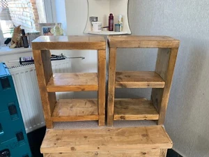 Rustic Bespoke Handmade Custom Wooden bedside tables cabinets - Picture 1 of 5
