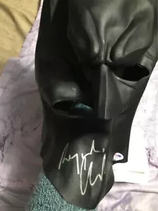 NEEDS A BATCAVE! Christian Bale Signed Full Size Batman Cowl The Dark Knight COA - Picture 1 of 5