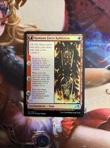 Kumano Faces Kakkazan Etching of Kumano Foil Mint Kamigawa: Neon Dynasty MTG - Picture 1 of 2