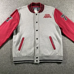 Star Wars Letterman/Varsity Jacket Snap Gray  M Red ‘77 Rare Lightweight Snap - Picture 1 of 16