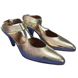 Laurence Dacade Tosca Mary Jane Slingback Pumps Champagne Size 5.5 Luxury - Picture 1 of 9