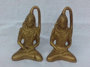 TWO EARLY TO MID 20TH CENTURY INDIAN BRONZE FIGURES OF SHIVA WITH SNAKES . M3579 - Picture 1 of 13