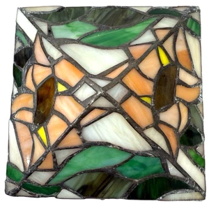 Tiffany Stil Sonnenblume Buntglas dekorative Pfostenkappen 4x4 einfache Installation - Bild 1 von 6