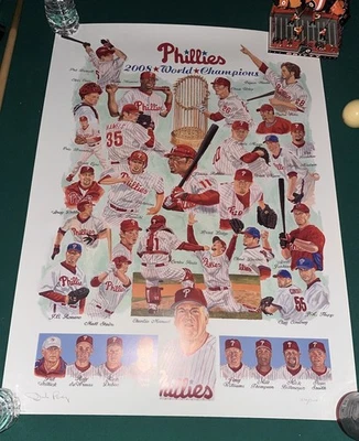 2008 World Series Phillies Dick Perez Print LE 2000 - Image 1 of 2