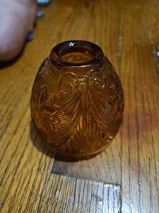 Vintage Diadem Glas Bernstein Fee Lampe Gänseblümchen Muster Indiana Glas NUR TOP - Bild 1 von 4