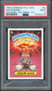 1986 Topps Garbage Pail Kids 1st Series UK Minis #8a Adam Bomb PSA 9 MINT CL - Picture 1 of 2