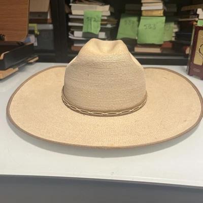 Atwood Hereford Low Crown Straw Western Cowboy Hat  size 7 5/8  Long Oval  - Image 1 of 4