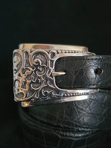 AB STEEL by AL BERES BUCKLES! #ST112 1 PIECE CLASSIC FILIGREE 1" BUCKLE ONLY! - Picture 1 of 4