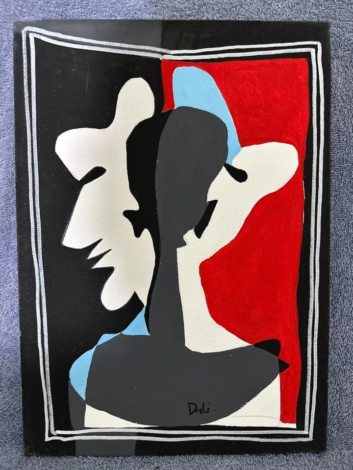 Cuadro SALVADOR DALÍ óleo sobre lienzo firmado estampado vintage Foto 1 de 4