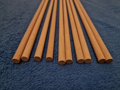 Set of 10 Beech Wood Dowels Ø9mm – 1m Long, Smooth & Durable - Image 1 of 4