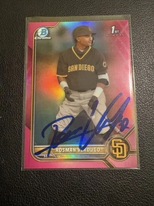 2022 Bowman Chrome Rosman Verdugo Signed 1st Fuchsia Refractor/199 Ip Auto Gtp - Picture 1 of 2